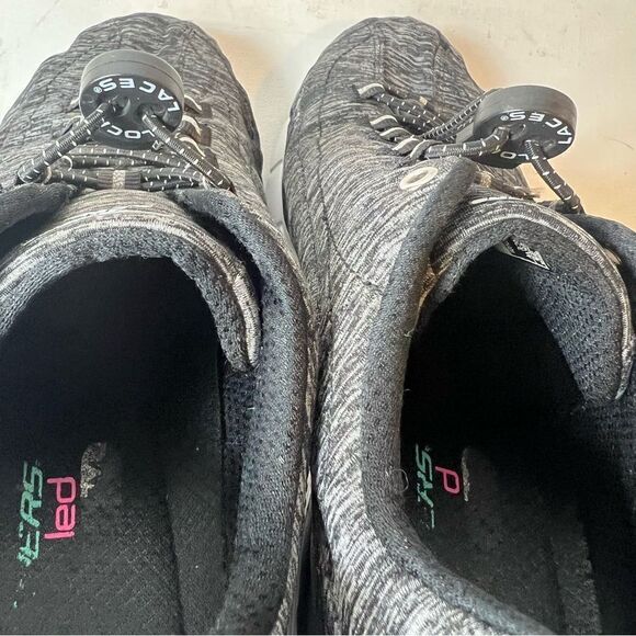 Skechers Womens 9.5 Flex Elite Gray/Black Casual Running Shoes Sneakers Low Top - Picture 9 of 11